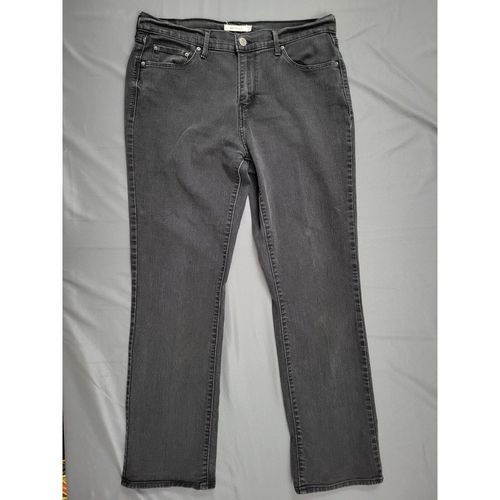 Levis 505 Straight Leg Jeans Womens 31 Faded Black Stretch Denim Pants